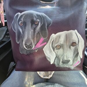 Coach Purple Shoulder Bag with Dog Design